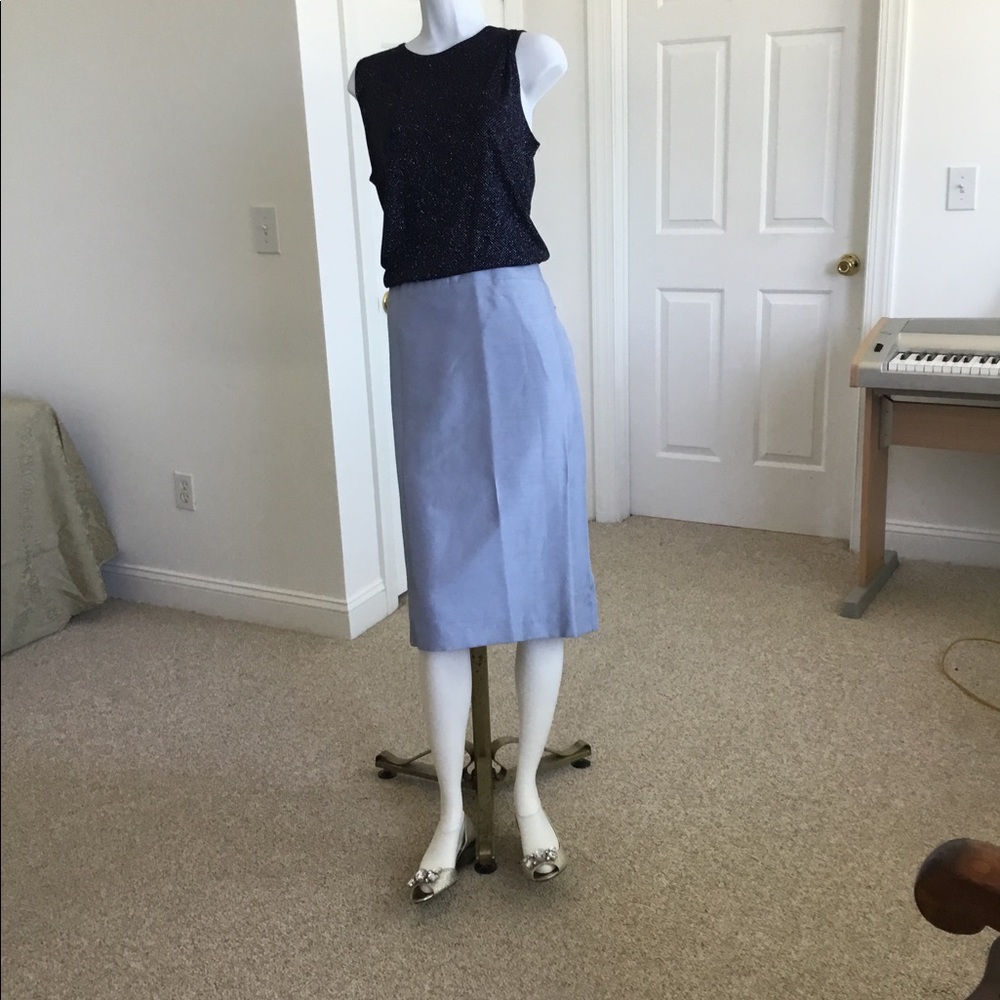 New blue satin skirt